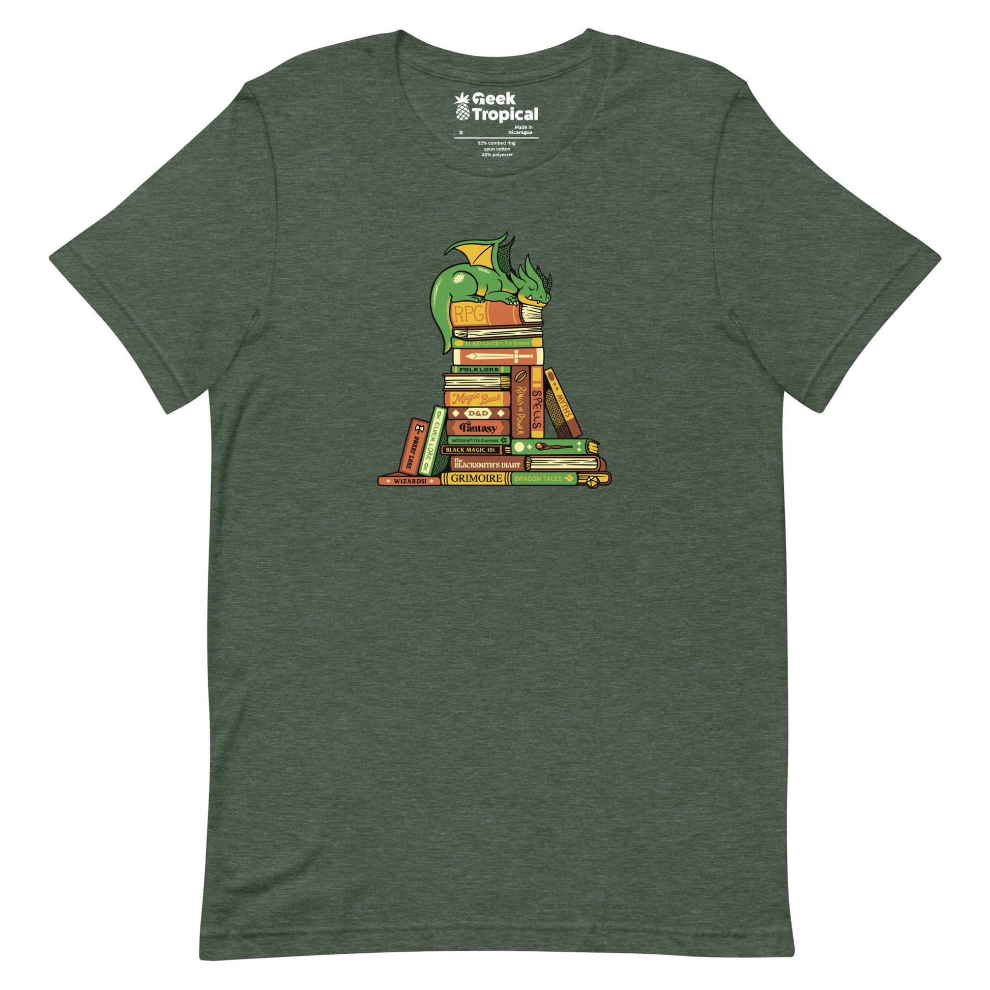 Treasure Hoarder Dragon Dark T-Shirt Geek Nerd Advertise to Meta Book Prints Design by Tobe Fonseca
