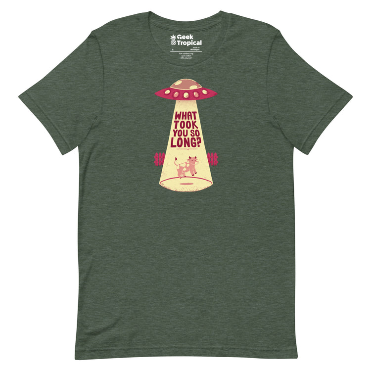 Why Did You Took So Long Alien Funny Viva Magenta T-Shirt Geek Nerd Advertise to Meta Design by Tobe Fonseca FLOW DESC WRITING
