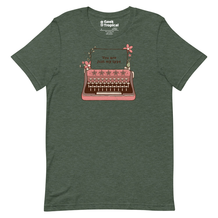 You Are Just My Type Floral Typewriter T-Shirt Geek Nerd Advertise to Meta Design by Tobe Fonseca FLOW DESC WRITING