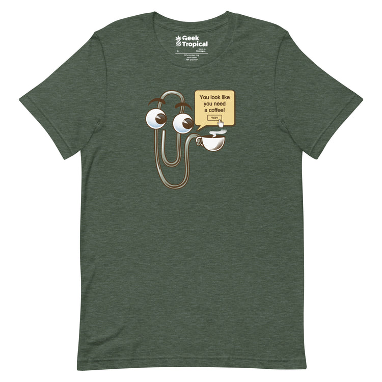 You Look Like You Need a Coffee T-Shirt Geek Nerd Advertise to Meta computer print Design by Tobe Fonseca