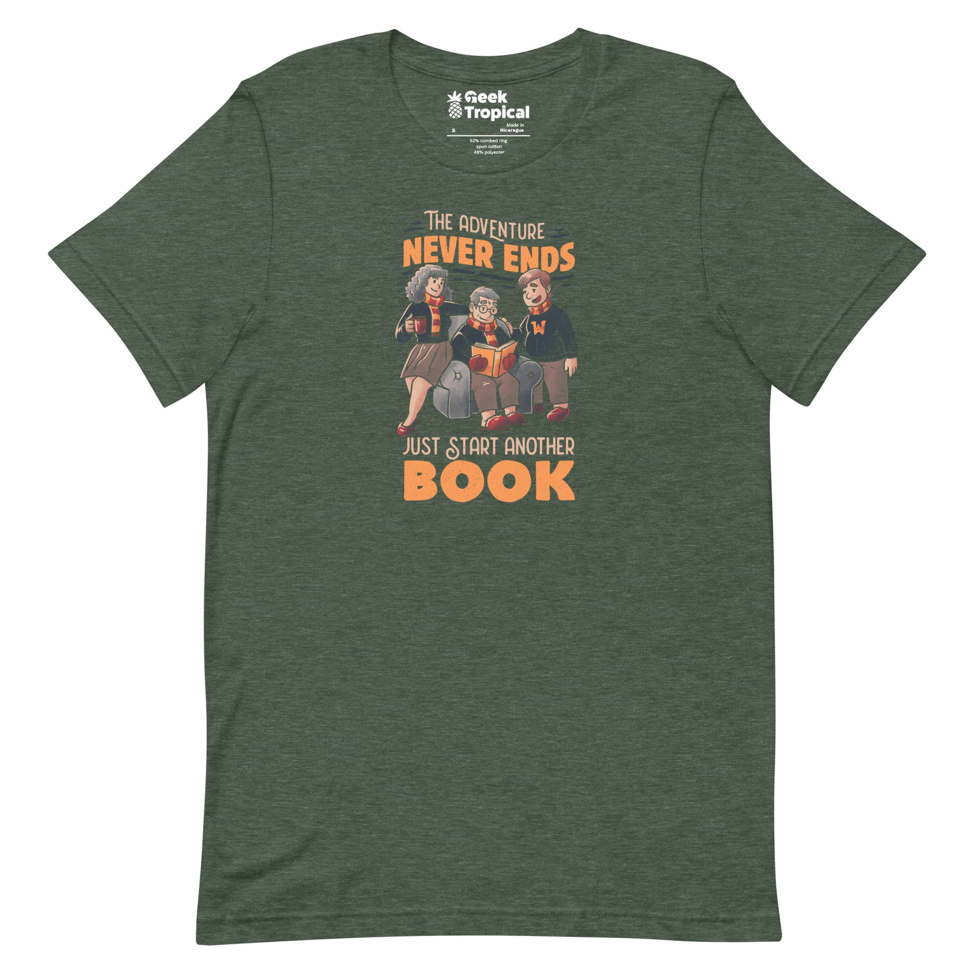 The Adventure Never Ends Just Start Another Book T-Shirt Geek Nerd Advertise to Meta Book Prints Design by Tobe Fonseca