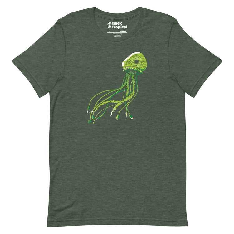 Technology Cyberpunk Jellyfish Science Computer T-Shirt Geek Nerd Advertise to Meta computer print Design by Tobe Fonseca