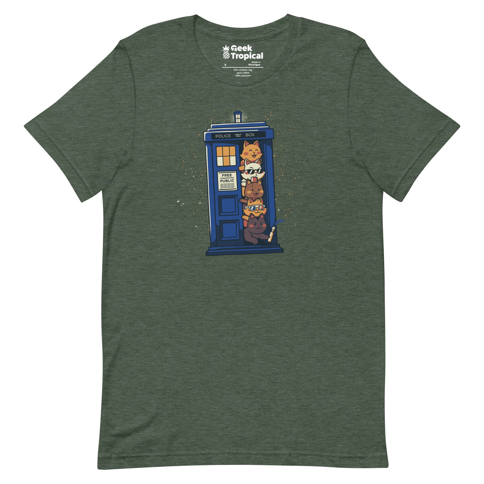 Tardis Cats T-Shirt Geek Nerd Advertise to Meta Animal Patterns Design by Tobe Fonseca
