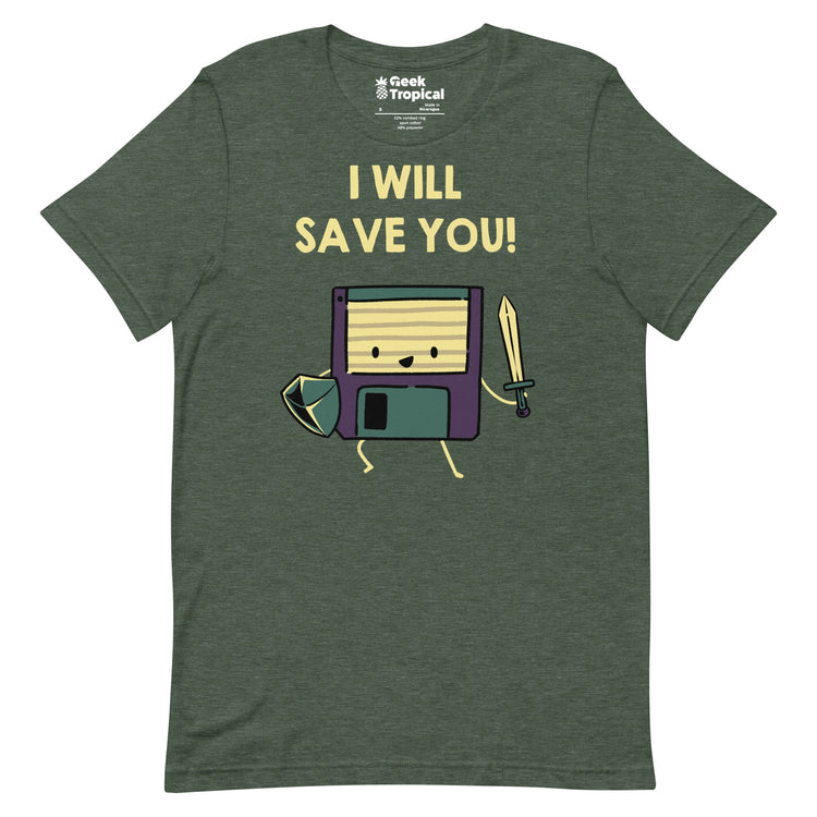 Floppy Disk Knight I Will Save You! T-Shirt Geek Nerd Advertise to Meta computer print Design by Tobe Fonseca