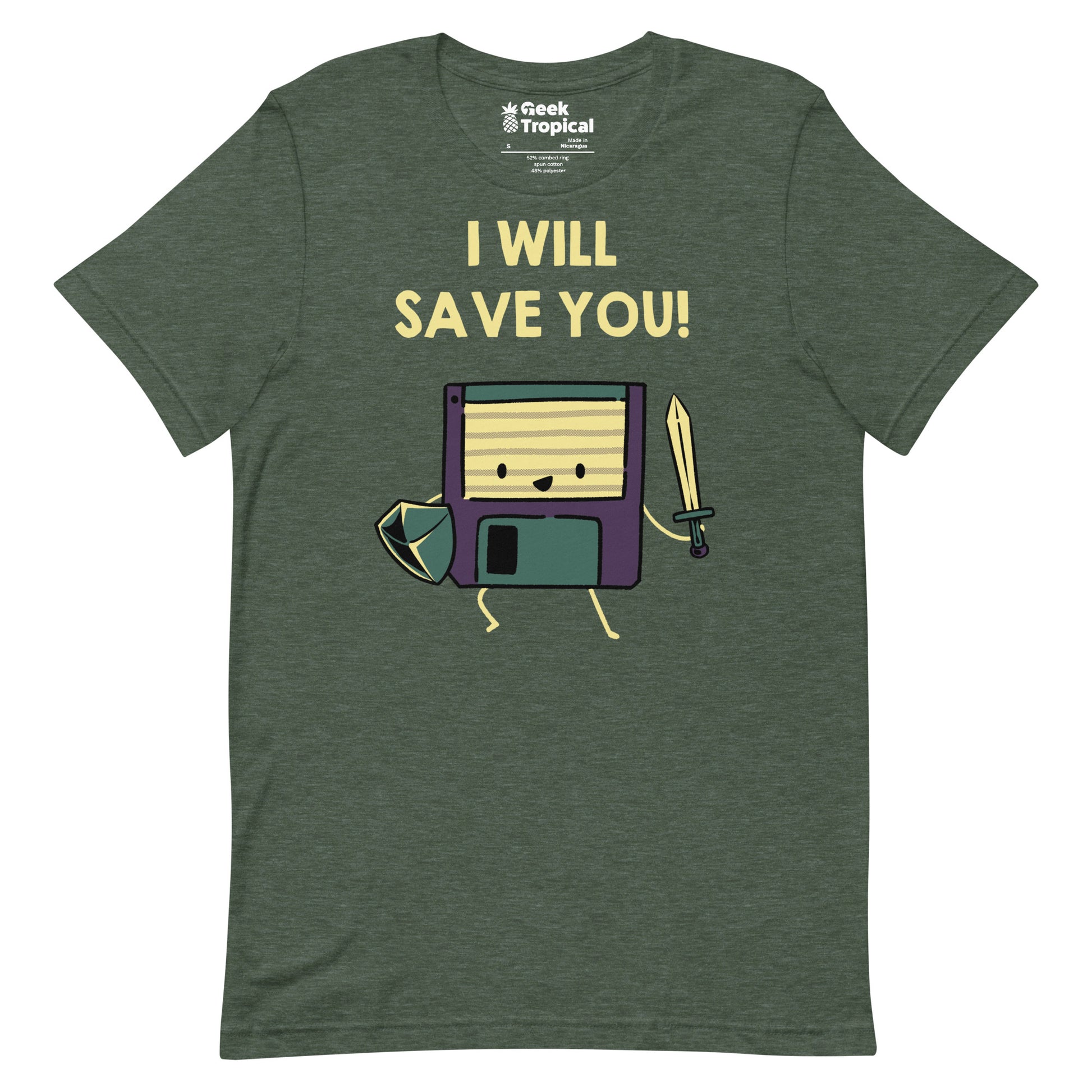 Floppy Disk Knight I Will Save You! T-Shirt Geek Nerd Advertise to Meta computer print Design by Tobe Fonseca