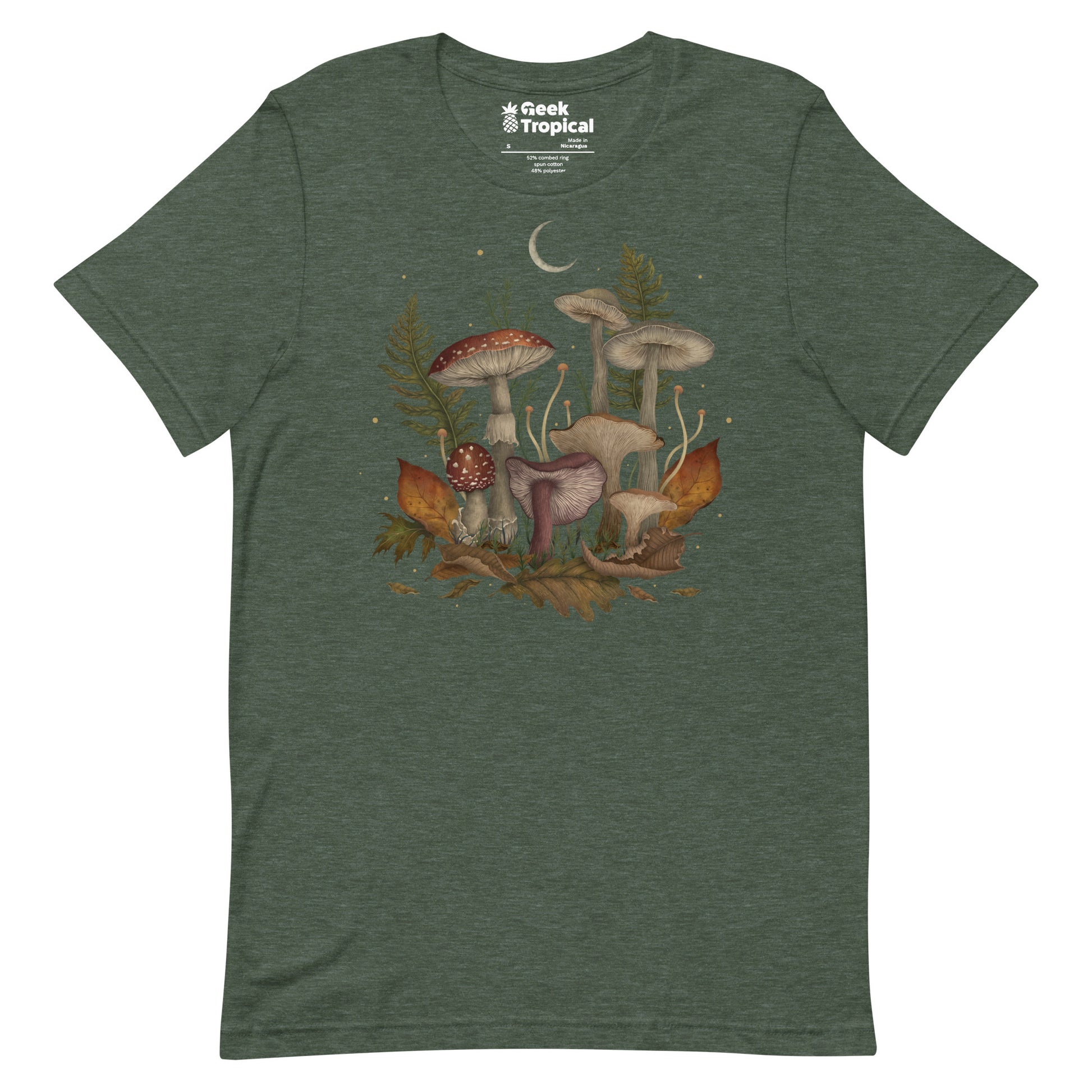 Autumn Mushrooms T-Shirt Geek Nerd Advertise to Meta Botany Print Design by Episodic Drawing