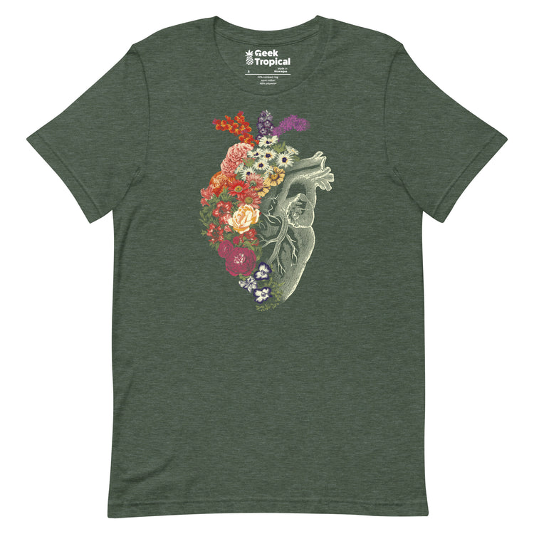 Flower Heart Spring Halftones T-Shirt Geek Nerd Advertise to Meta Botany Print Design by Tobe Fonseca