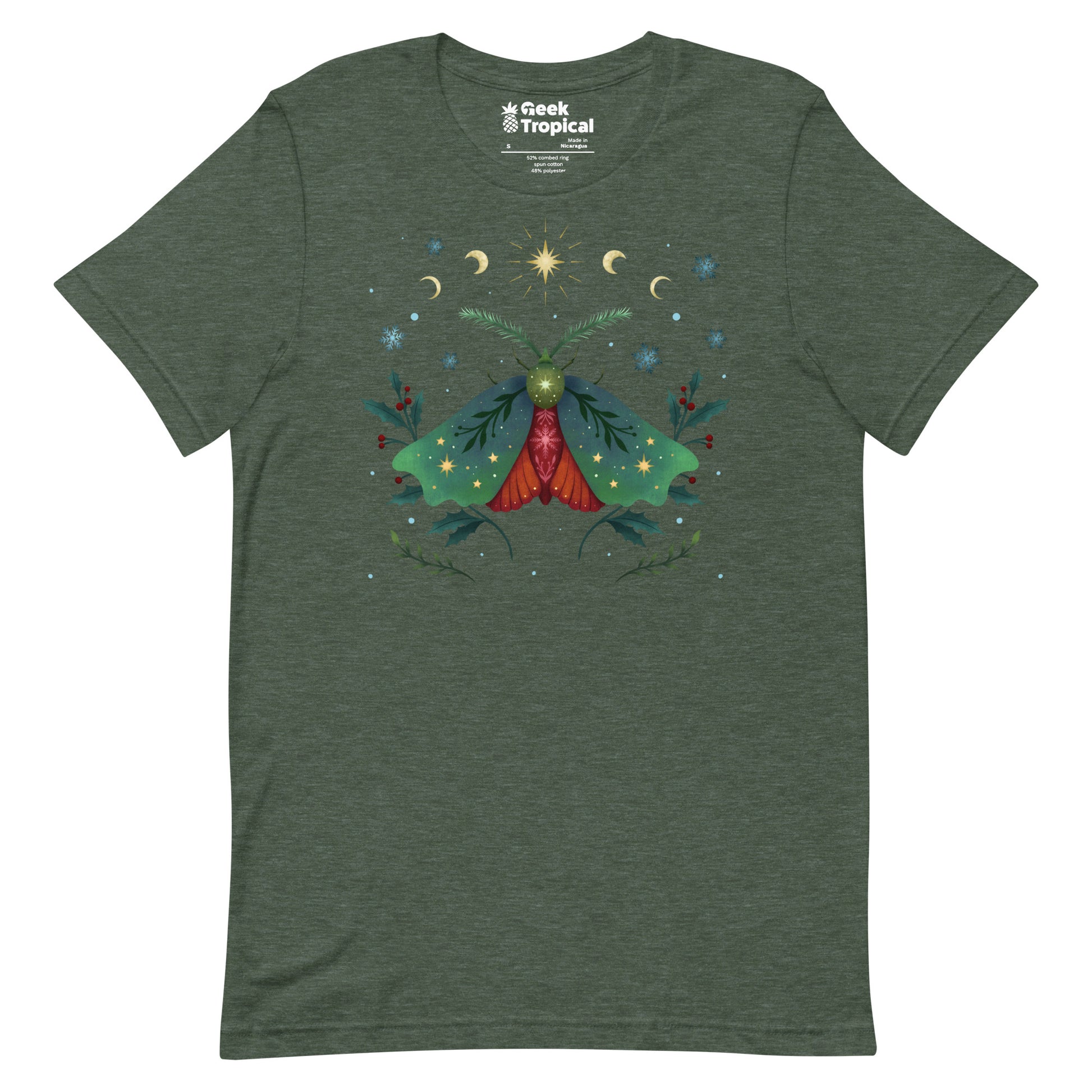 Christmas Moth T-Shirt Geek Nerd Advertise to Meta Animal Patterns Christmas Print