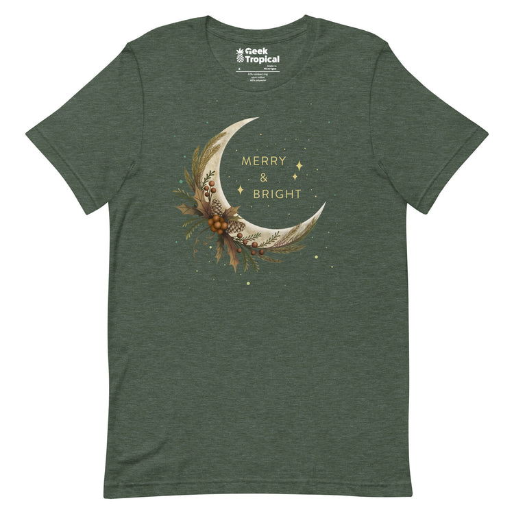 Merry And Bright T-Shirt Geek Nerd Advertise to Meta Christmas Print Design by Episodic Drawing