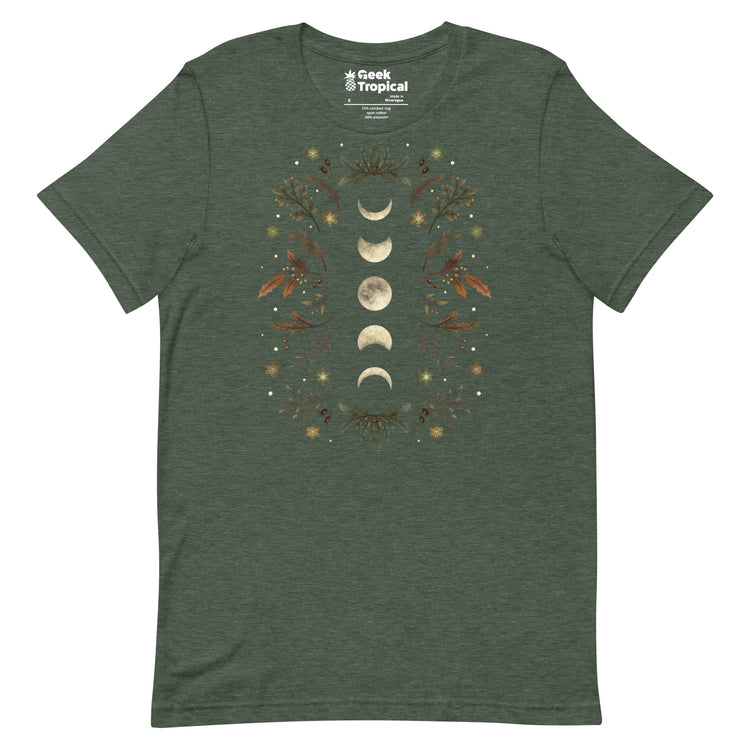 Moonlight Garden Winter Brown T-Shirt Geek Nerd Advertise to Meta Botany Print Design by Episodic Drawing
