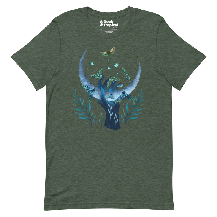 Moth Hand T-Shirt Geek Nerd Advertise to Meta Animal Patterns Design by Episodic Drawing