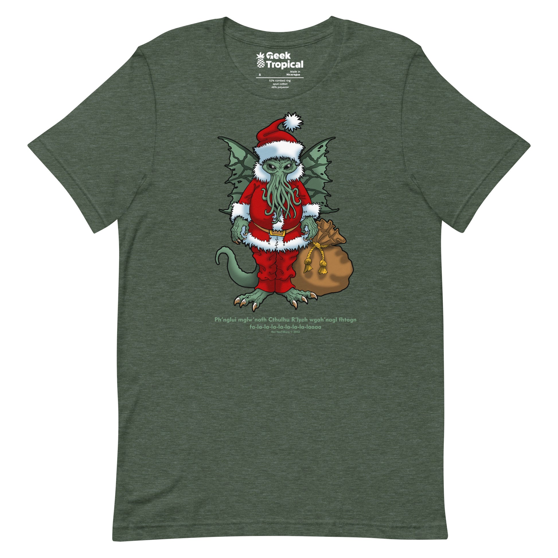 Xmas Cthulhu 2012 T-Shirt Geek Nerd Advertise to Meta Christmas Print Fantasy Prints
