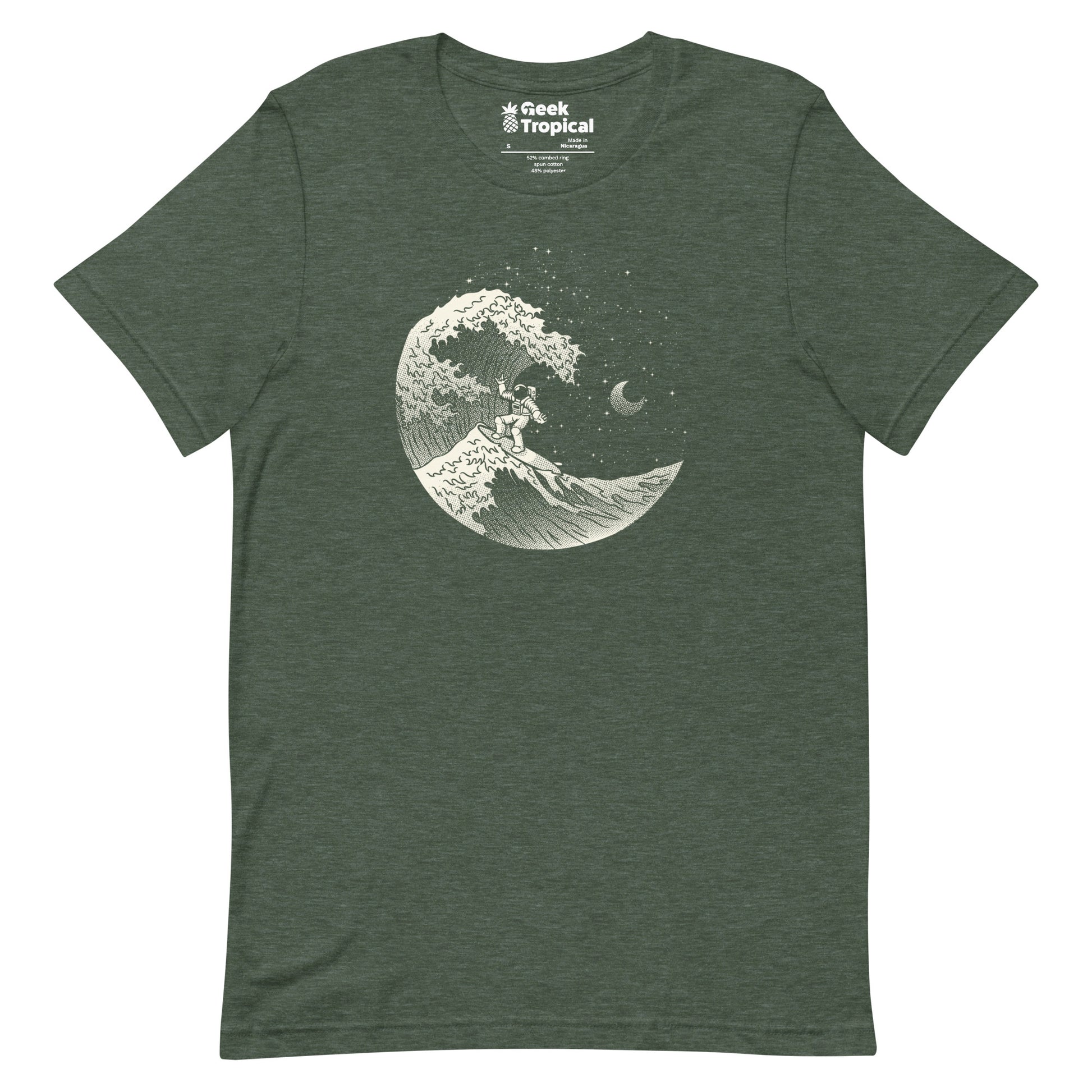 Astronaut Surfing Kanagawa Wave T-Shirt Geek Nerd Advertise to Meta Design by Tobe Fonseca Fantasy Prints