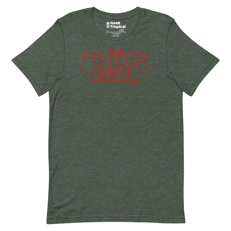Upside Down Waffle House T-Shirt Geek Nerd Advertise to Meta FLOW DESC WRITING Funny Prints