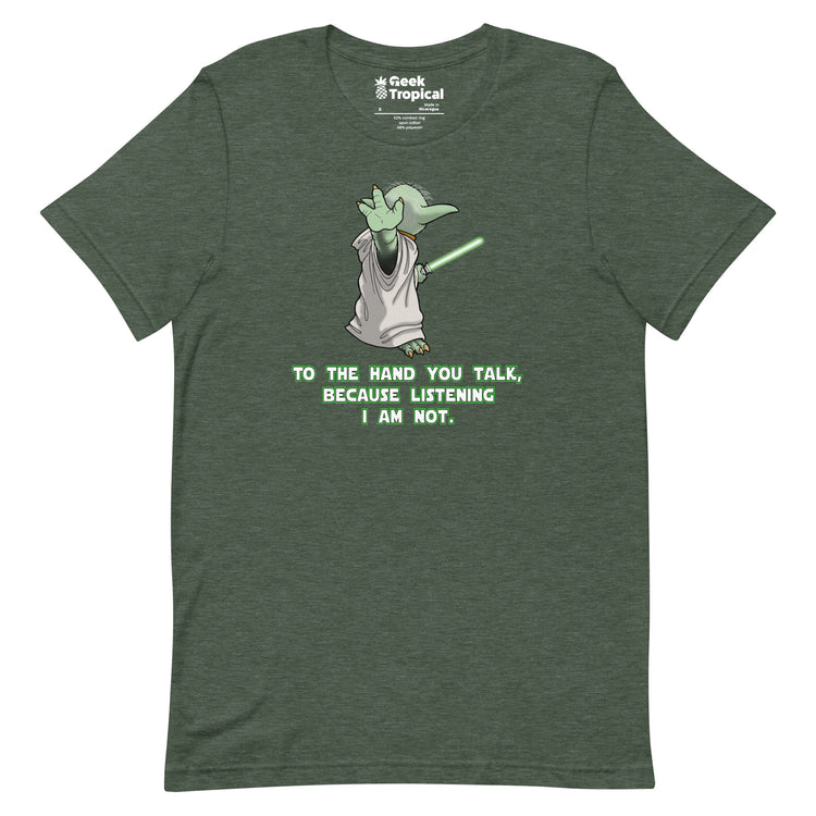 To Hand You Talk Not Listening T-Shirt Geek Nerd Advertise to Meta Fantasy Prints FLOW DESC WRITING