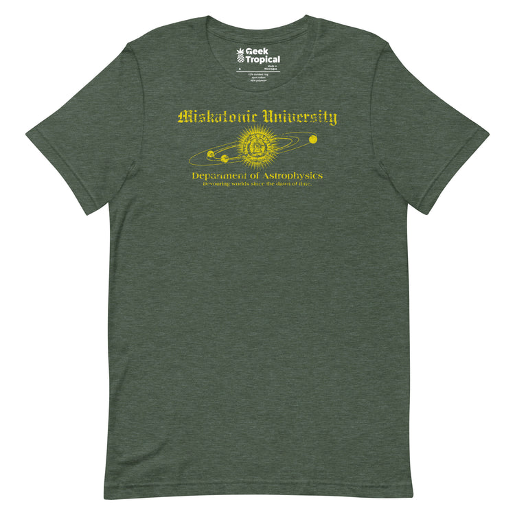 Miskatonic University Astrophysics T-Shirt Geek Nerd Advertise to Meta Book Prints Fantasy Prints