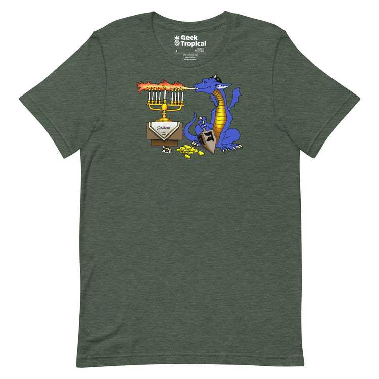 Menorah Dragon T-Shirt Geek Nerd Advertise to Meta Christmas Print Fantasy Prints