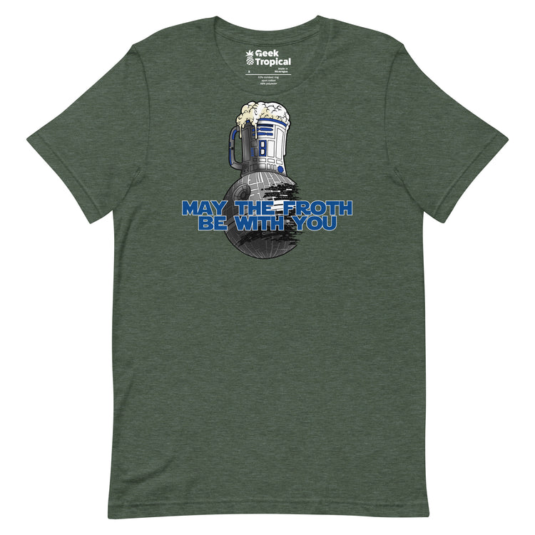 May the Froth Be With You T-Shirt Geek Nerd Advertise to Meta Fantasy Prints FLOW DESC WRITING