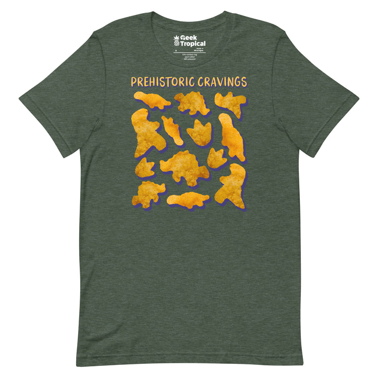 Prehistoric Cravings Dinosaur Chicken Nuggets T-Shirt Geek Nerd Advertise to Meta Design by Random Galaxy dinosaur print