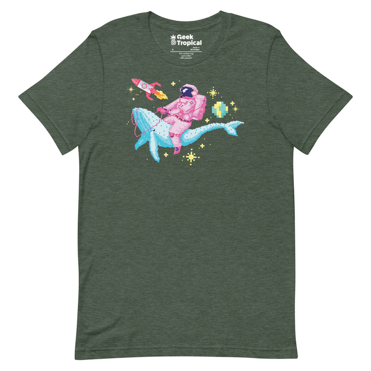 Astronaut Riding Space Whale T-Shirt Geek Nerd Advertise to Meta Elle Fantasy Prints