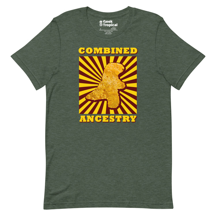 Combined Ancestry Dinosaur Nuggets T-Shirt Geek Nerd Advertise to Meta Animal Patterns Design by Random Galaxy