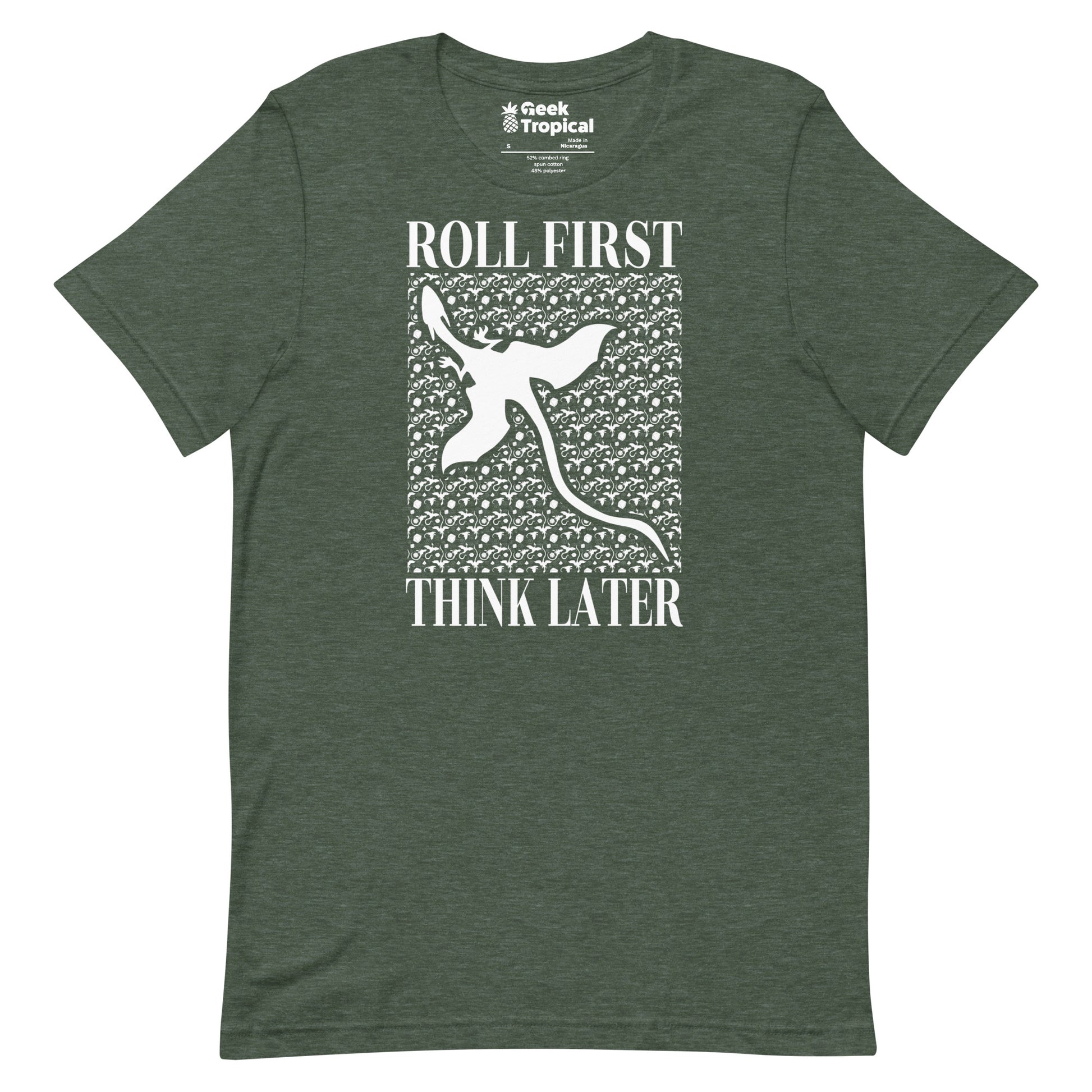 Roll First Think Later Dnd Dragons T-Shirt 11