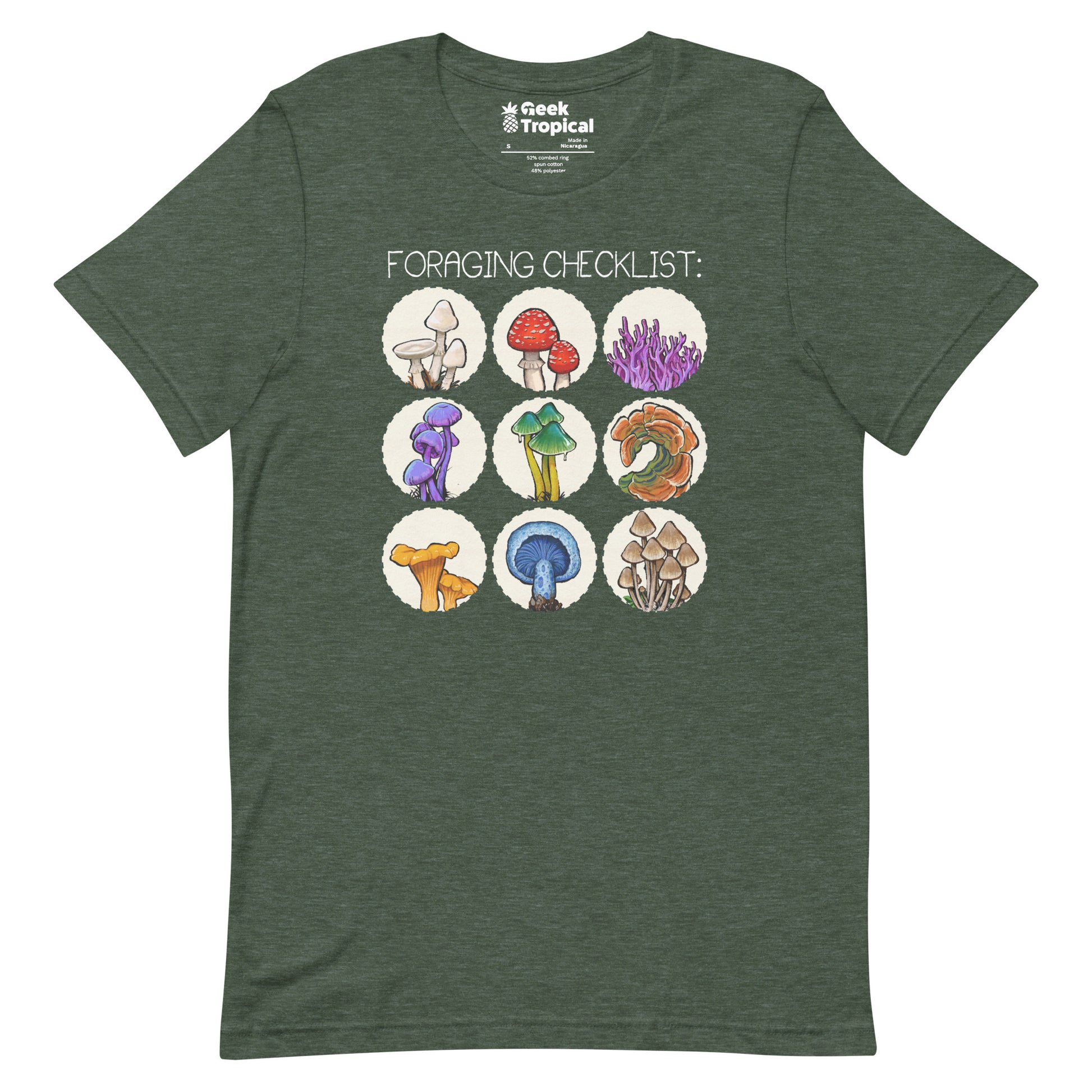 Foraging Checklist Mushrooms T-Shirt 11