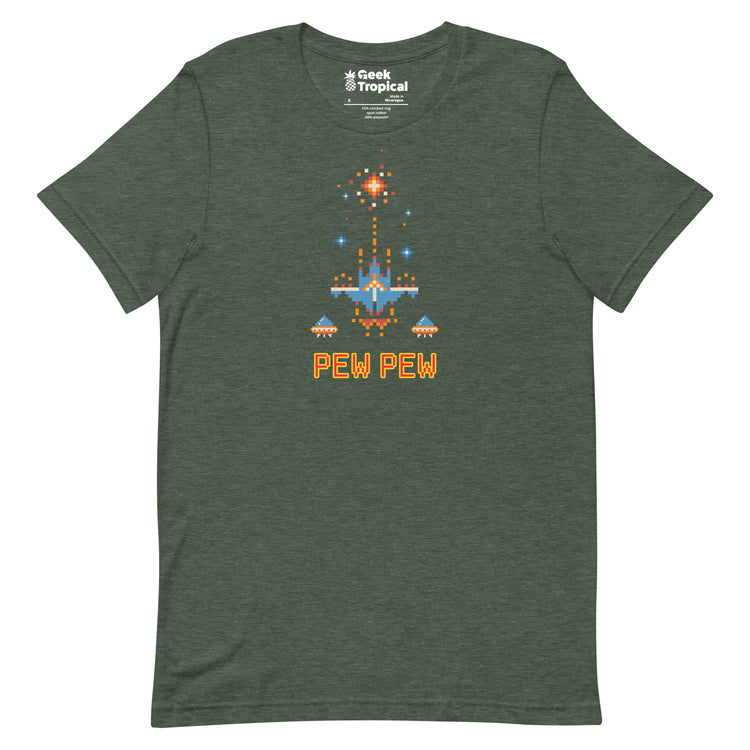 Pew Pew Retro Arcade T-Shirt Geek Nerd Advertise to Meta Elle FLOW DESC WRITING