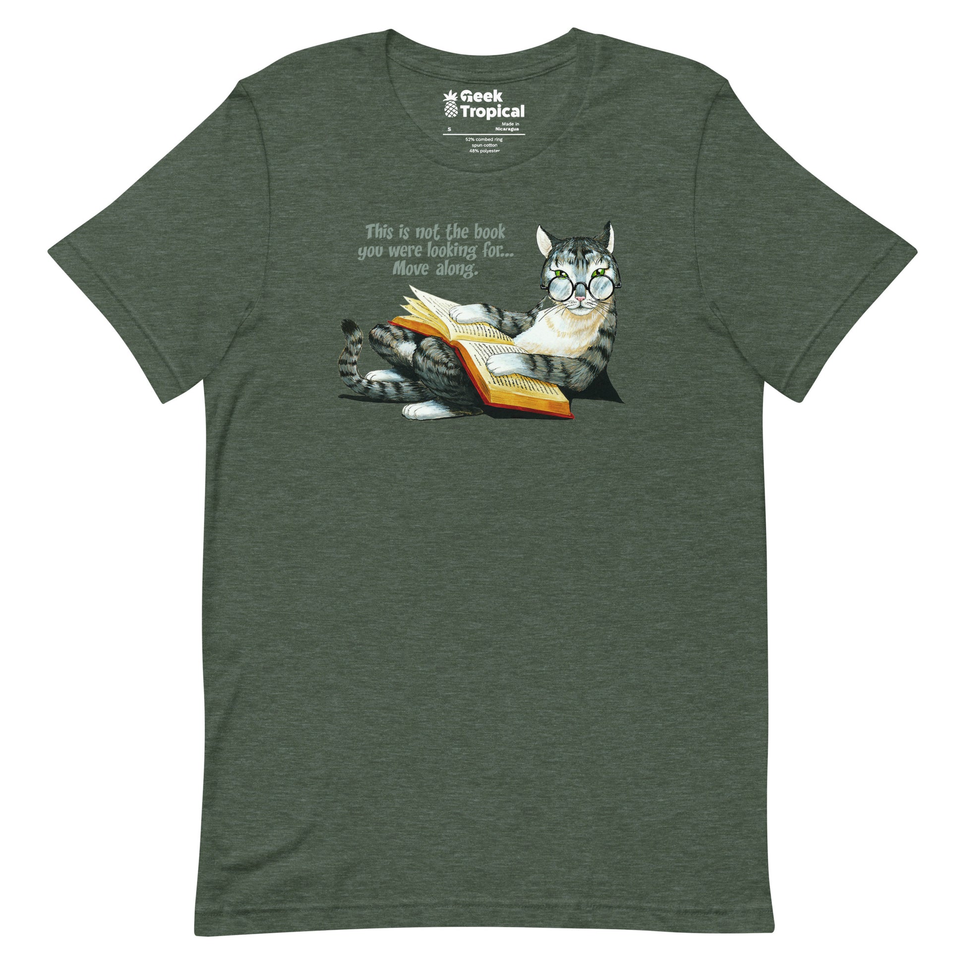 Grey Cat Reading T-Shirt 14