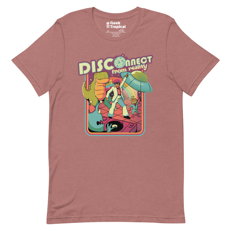Disco - nnected From Reality T-Shirt Geek Nerd Design by Tobe Fonseca dinosaur print FLOW DESC WRITING