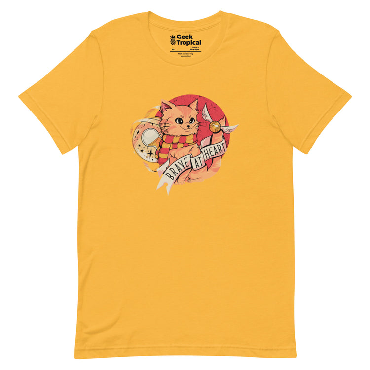 Brave at Heart Cat T-Shirt Geek Nerd Animal Patterns Design by Tobe Fonseca FLOW DESC WRITING