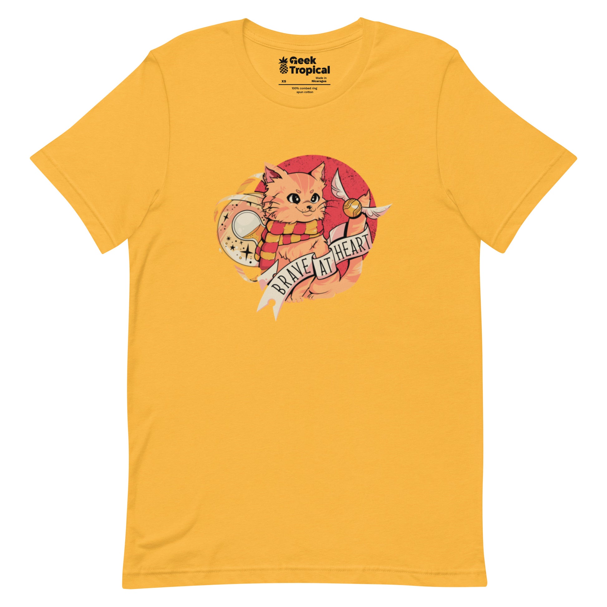 Brave at Heart Cat T-Shirt Geek Nerd Animal Patterns Design by Tobe Fonseca FLOW DESC WRITING