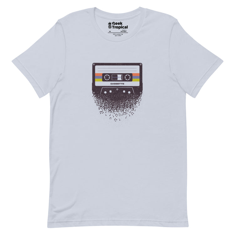 Cassette Musical Notes T-Shirt Geek Nerd Design by Tobe Fonseca FLOW DESC WRITING music print