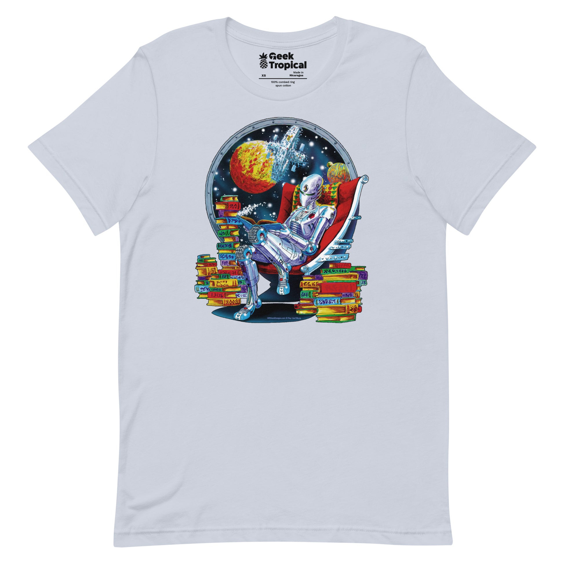 Robot Reading T-shirt Geek Nerd Advertise to Meta Book Prints computer print