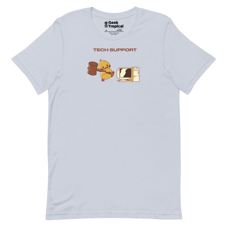 Tech Support Funny Duck Light T-Shirt Geek Nerd Advertise to Meta Animal Patterns computer print