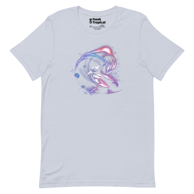 Surfing The Universe Gravity T-Shirt Geek Nerd Advertise to Meta Design by Tobe Fonseca FLOW DESC WRITING