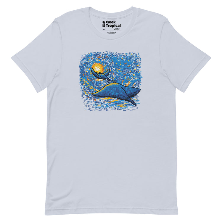 Starry Sky Sea Manta Ray T-Shirt Geek Nerd Advertise to Meta Animal Patterns Design by Tobe Fonseca