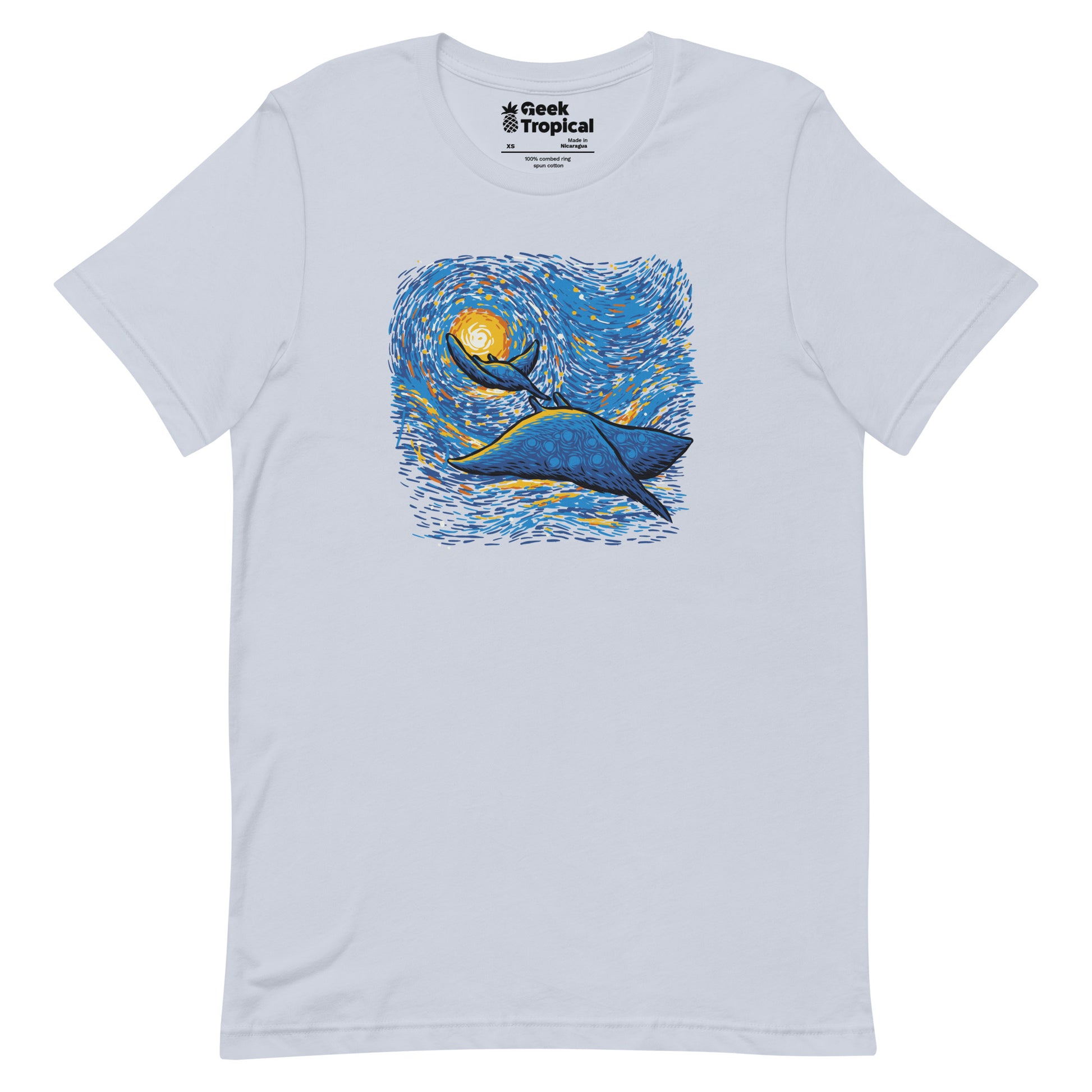 Starry Sky Sea Manta Ray T-Shirt Geek Nerd Advertise to Meta Animal Patterns Design by Tobe Fonseca