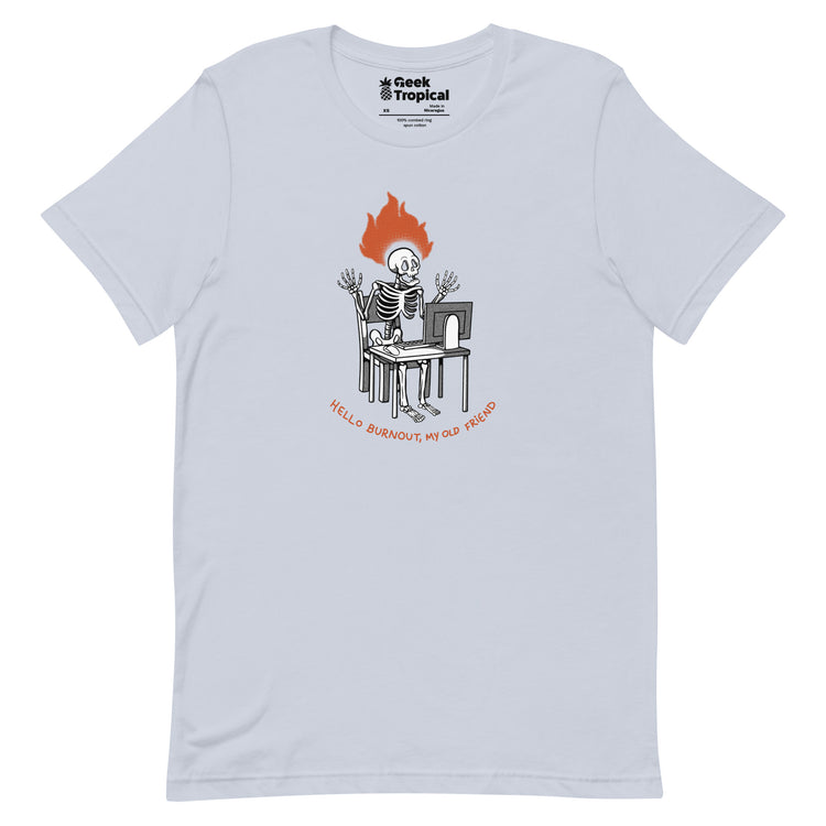 Skeleton Computer Burnout T-Shirt Geek Nerd Advertise to Meta computer print Design by Tobe Fonseca