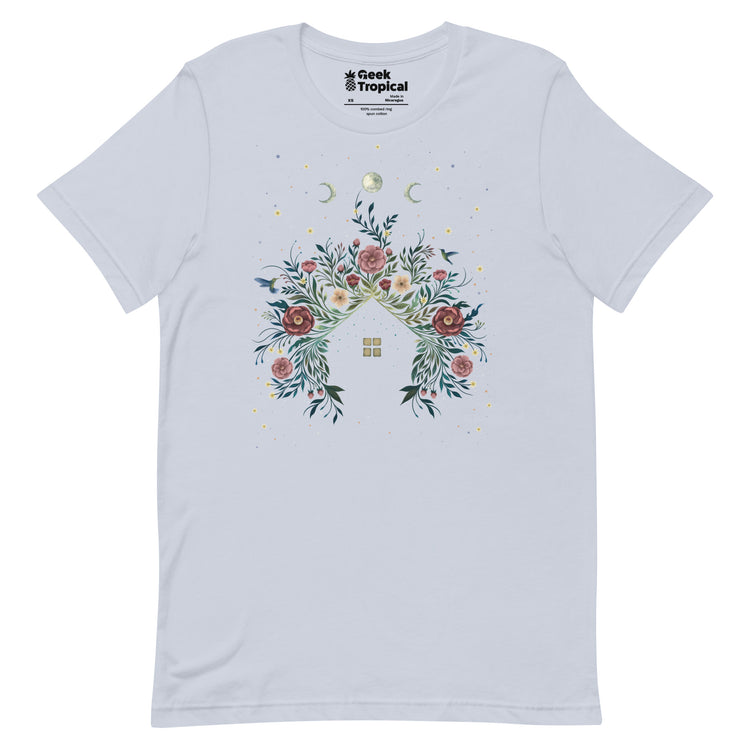 Blossom House T-Shirt Geek Nerd Advertise to Meta Botany Print Design by Episodic Drawing