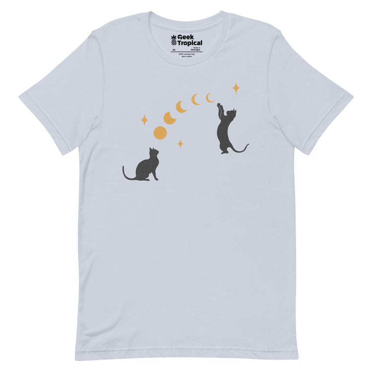 Cat And Moon T-Shirt Geek Nerd Advertise to Meta Animal Patterns Design by Episodic Drawing