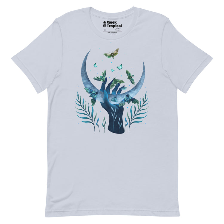 Moth Hand T-Shirt Geek Nerd Advertise to Meta Animal Patterns Design by Episodic Drawing
