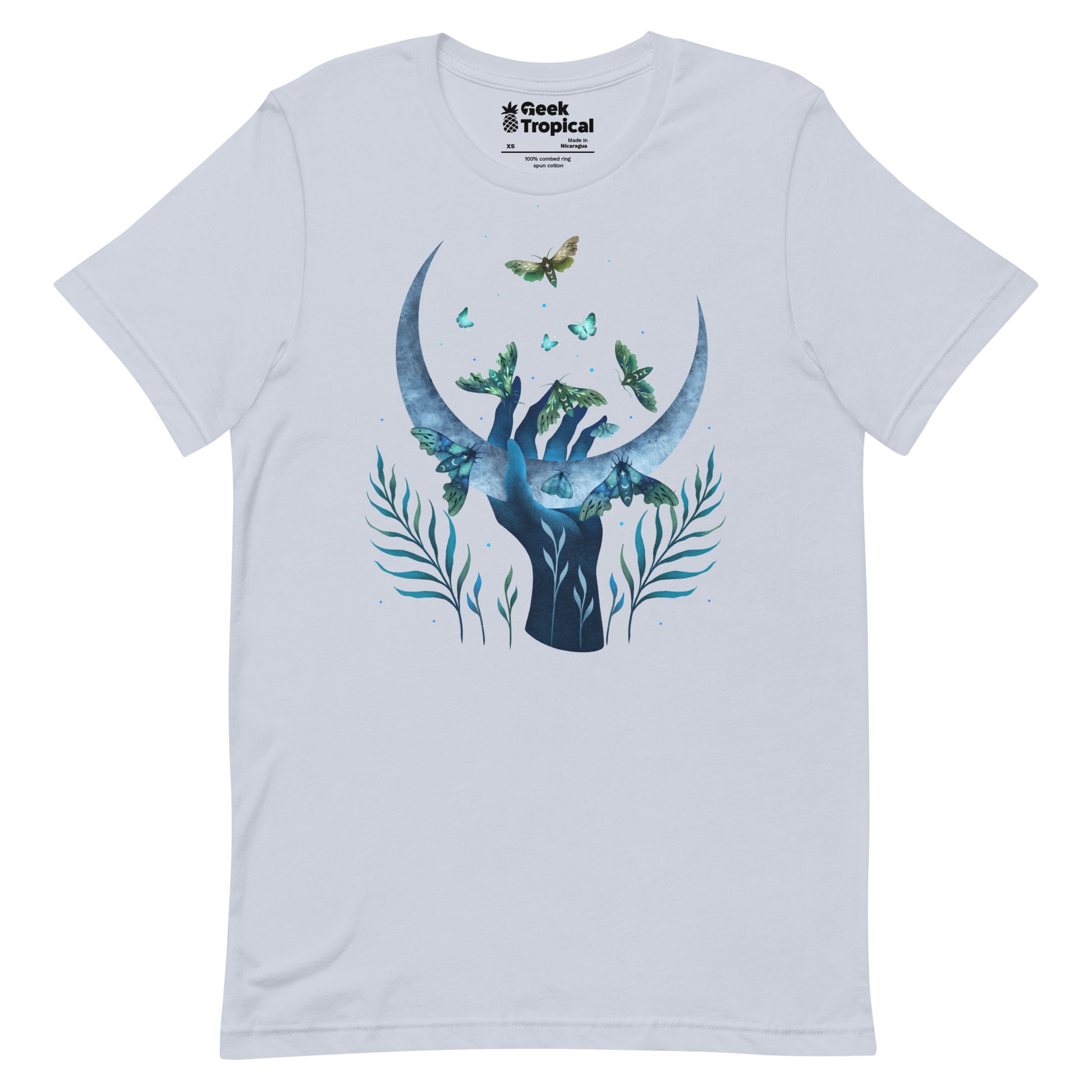 Moth Hand T-Shirt Geek Nerd Advertise to Meta Animal Patterns Design by Episodic Drawing