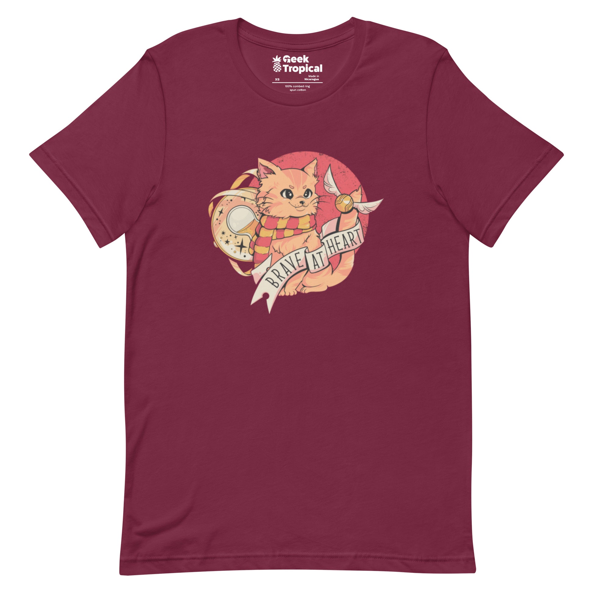 Brave at Heart Cat T-Shirt Geek Nerd Animal Patterns Design by Tobe Fonseca FLOW DESC WRITING