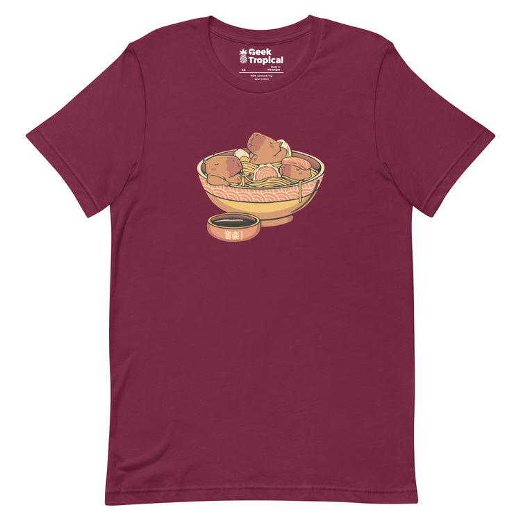 Capybara Cute Ramen T-Shirt Geek Nerd Animal Patterns Design by Tobe Fonseca FLOW DESC WRITING