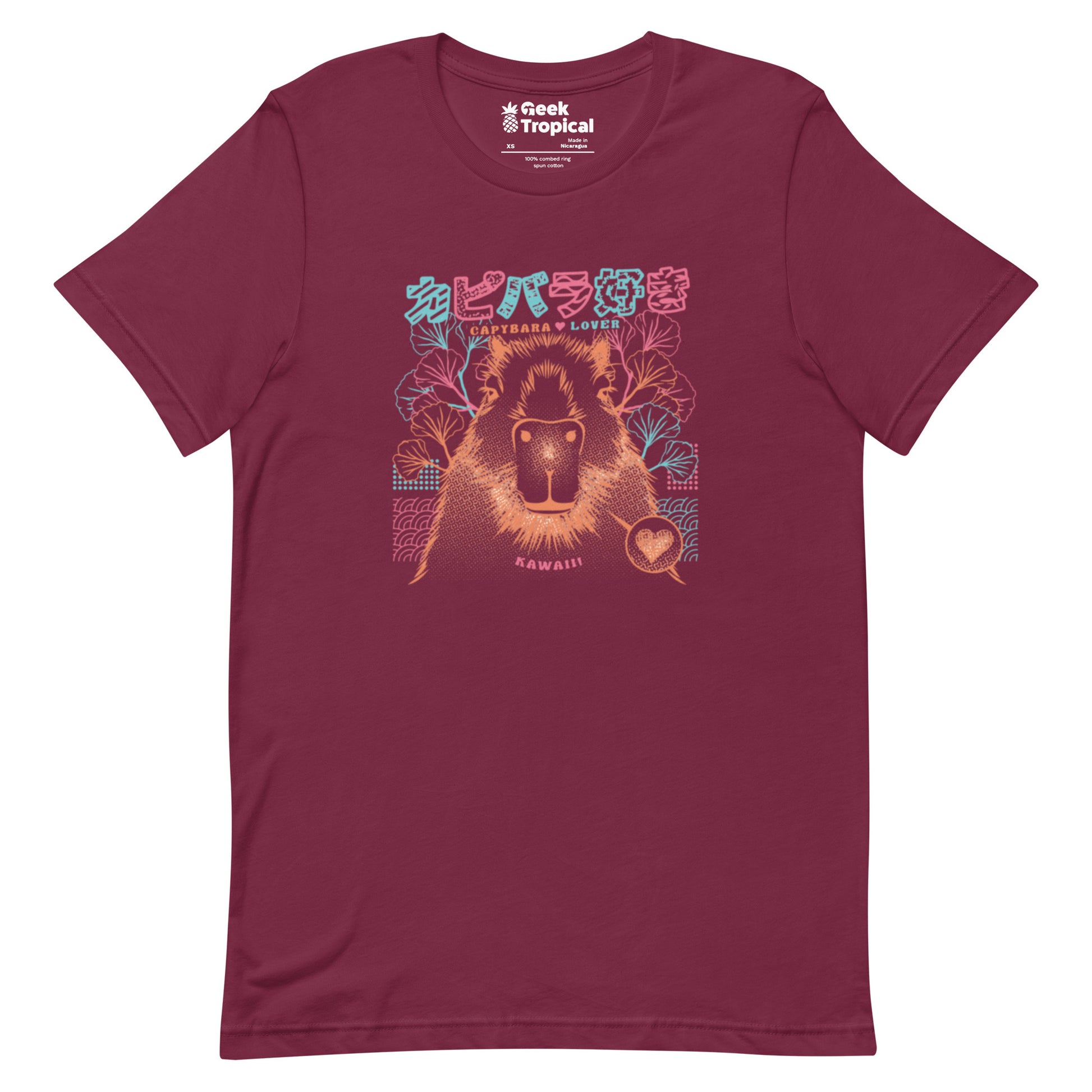 Capybara Neon Ramen T-Shirt Geek Nerd Animal Patterns Anime Design by Tobe Fonseca