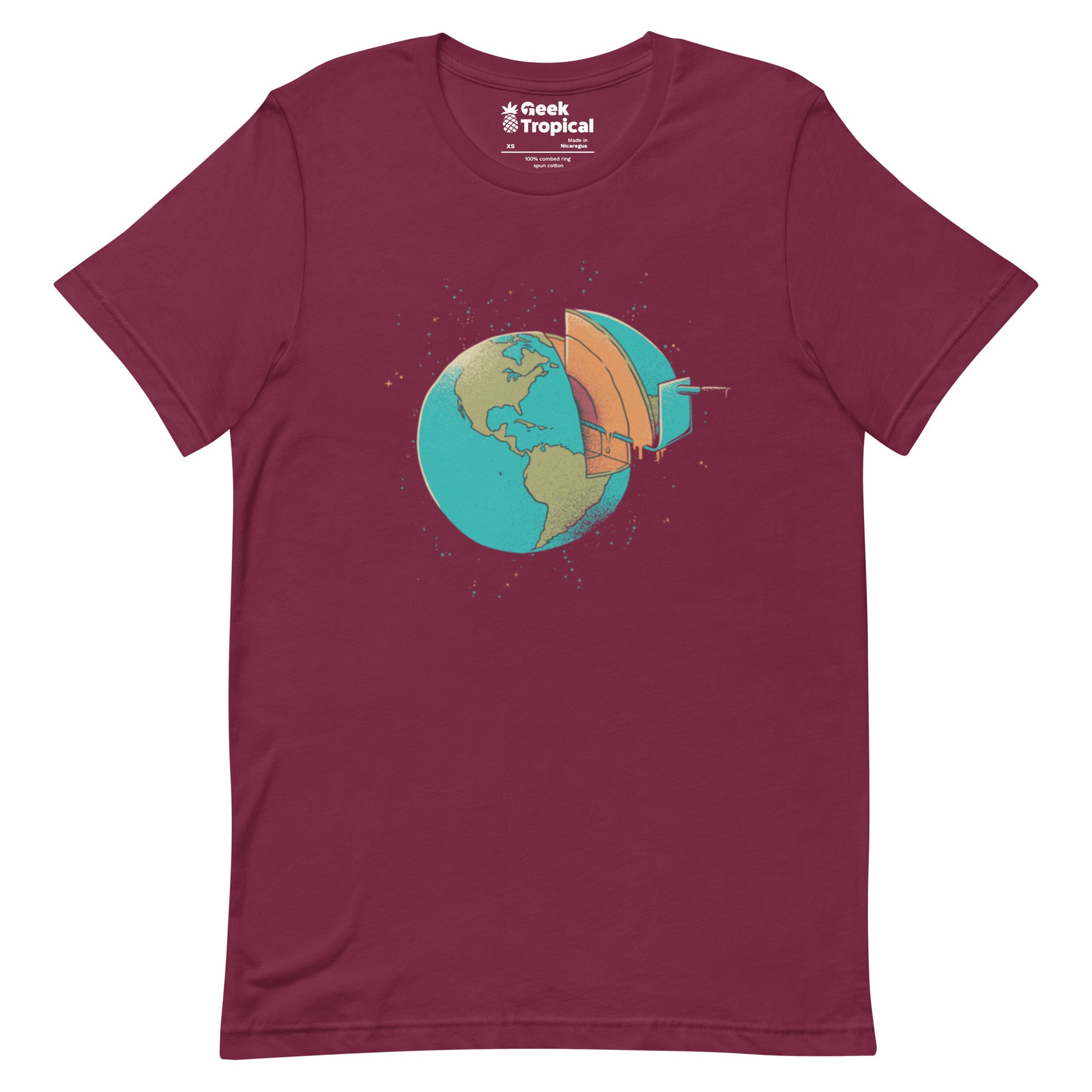 Earth Crust Cake T-Shirt Geek Nerd Design by Tobe Fonseca FLOW DESC WRITING Funny Prints