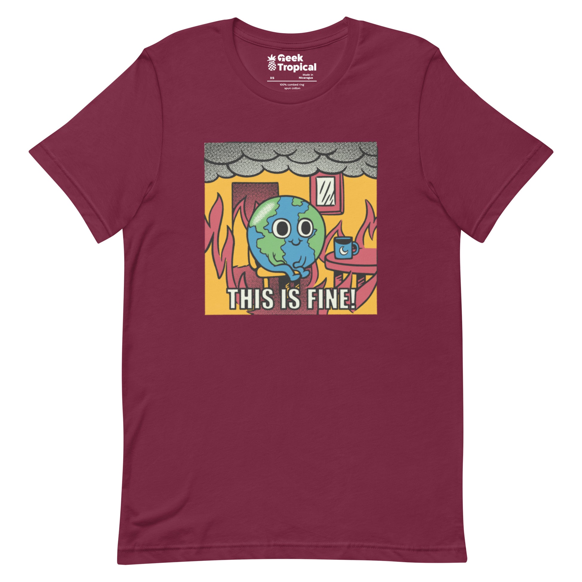 Earth Fire T-Shirt Geek Nerd Design by Tobe Fonseca Fantasy Prints FLOW DESC WRITING