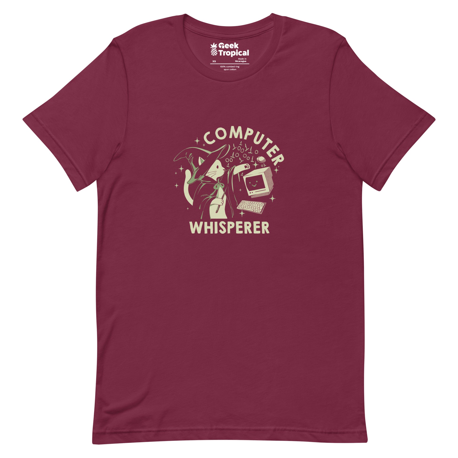 Computer Cat Whisperer T-Shirt Geek Nerd