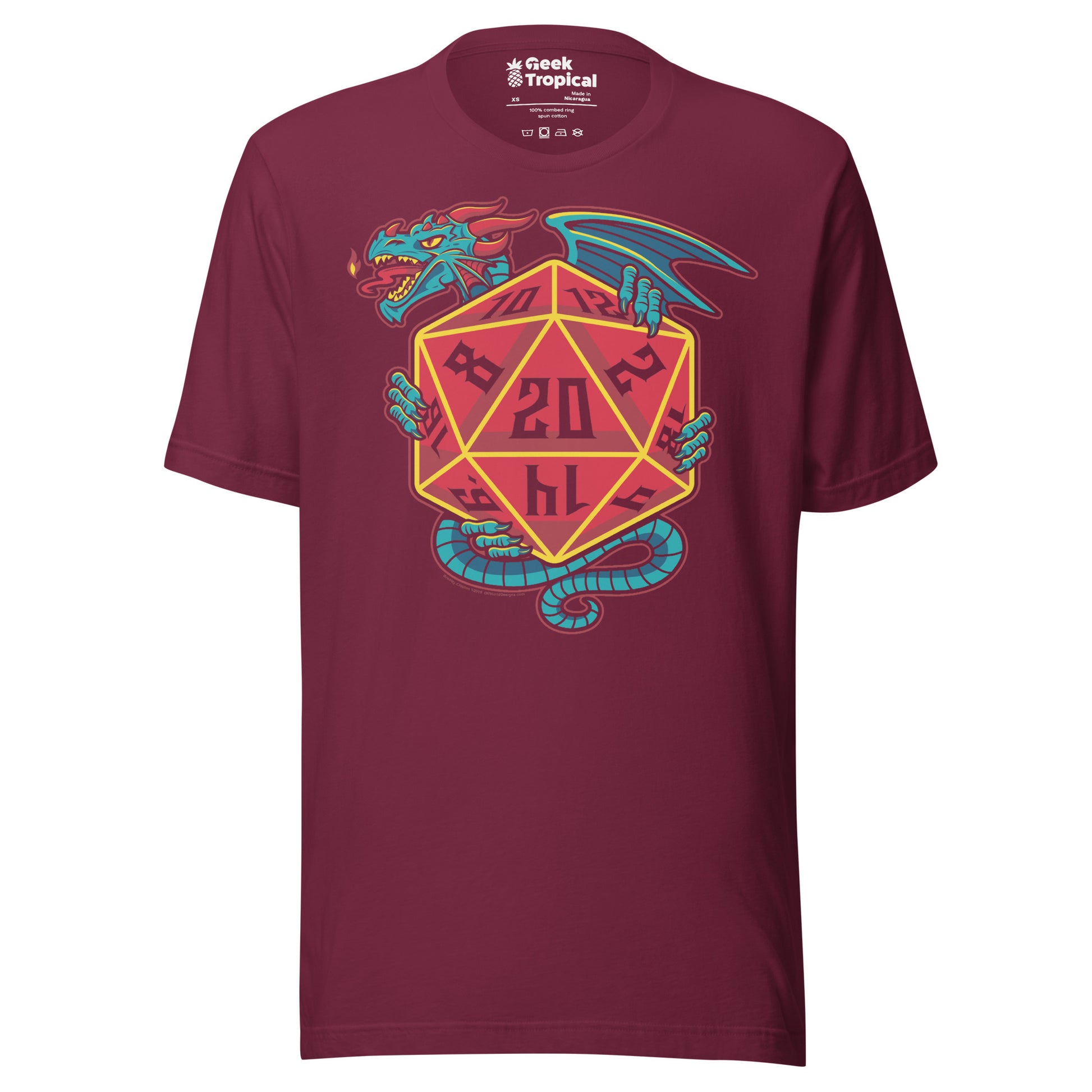 D20 Dice Dragon T-Shirt Geek Nerd Advertise to Meta board game print dnd & rpg print